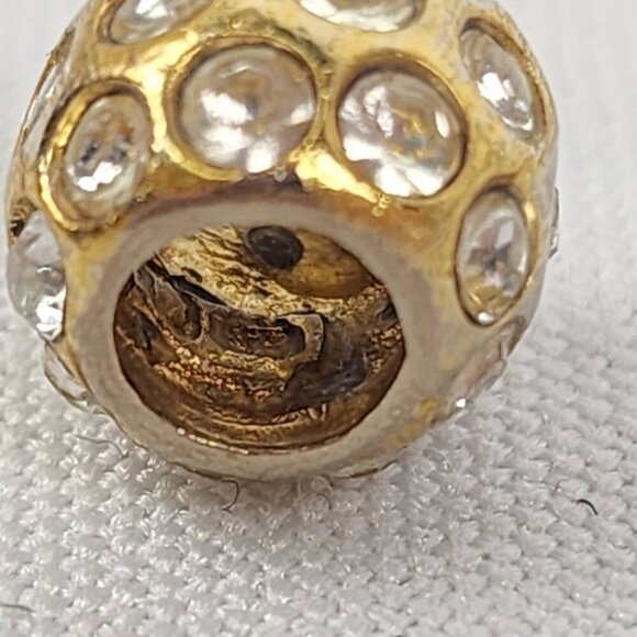 Persona 925 Sterling Silver Gold Overlay Crystal Stud Charm Bead - Picture 4 of 5